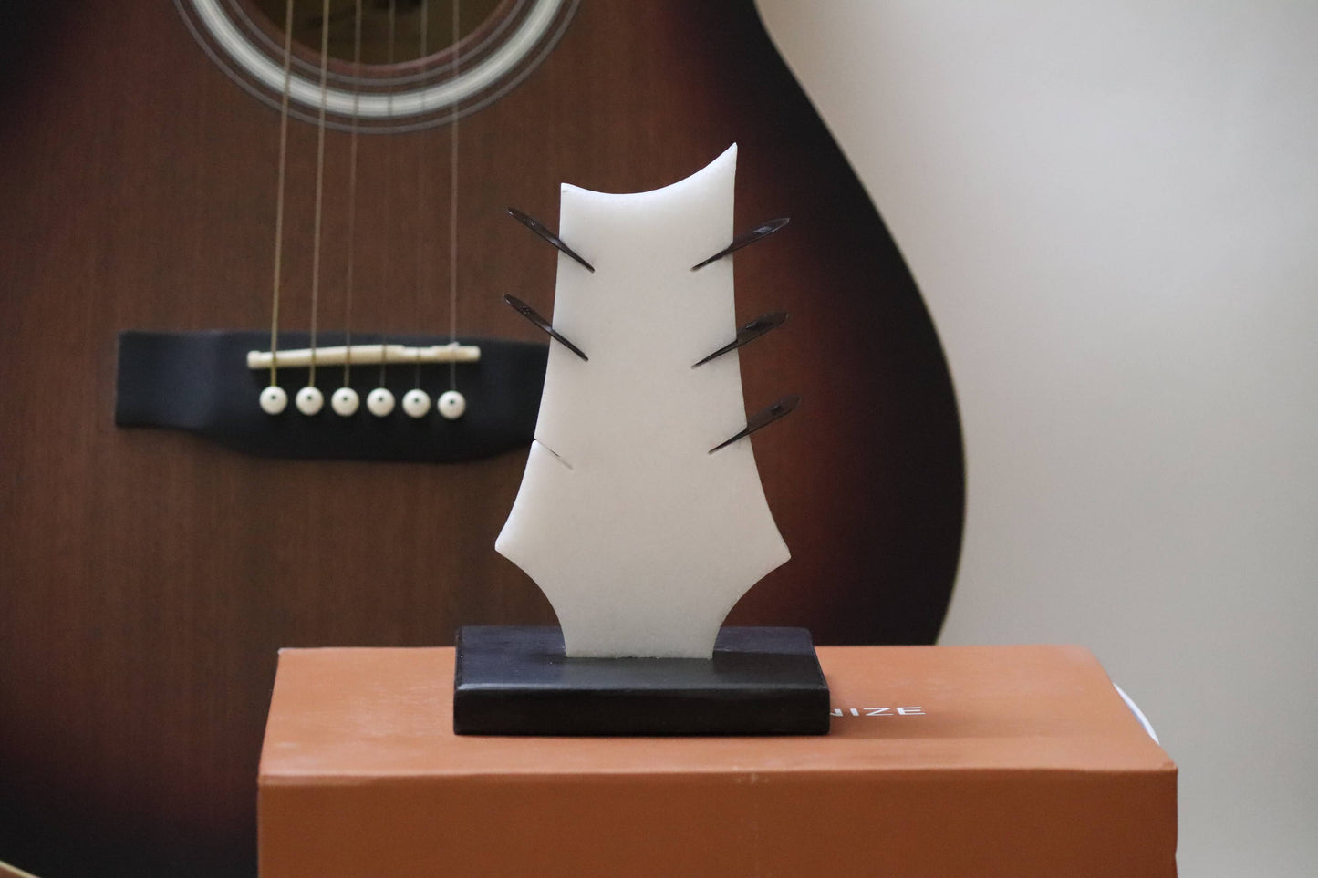 Marble Guitar Shape Pick Holder
