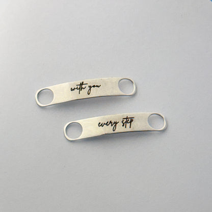 With You Every Steo Lace Tag - Engraved Message Sneaker Lace Charm for Couple