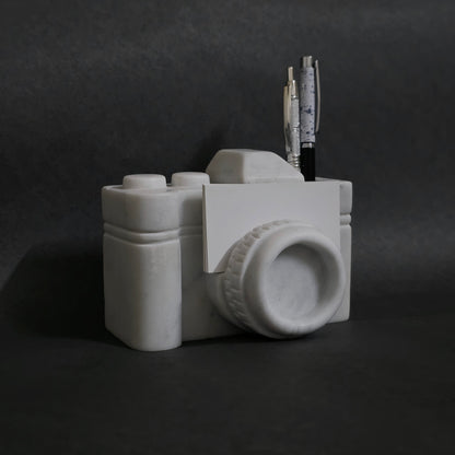 Marble Camera Card Holder and Pen Stand