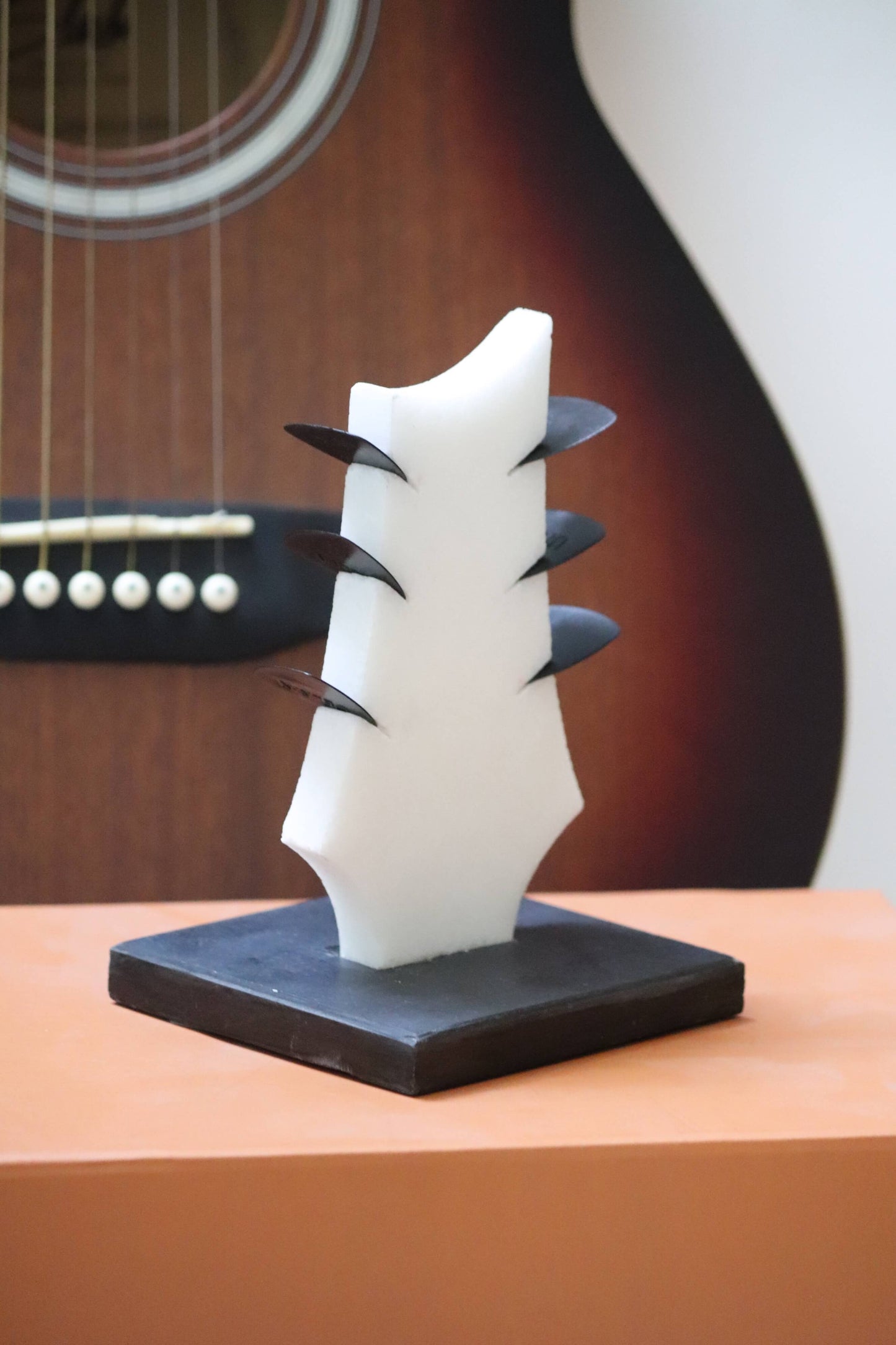 Marble Guitar Shape Pick Holder