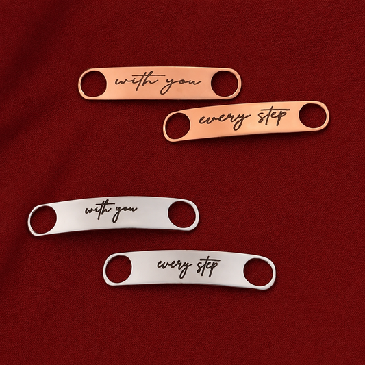 With You Every Step Lace Tag - Couple Shoe Charm (Set of 2)