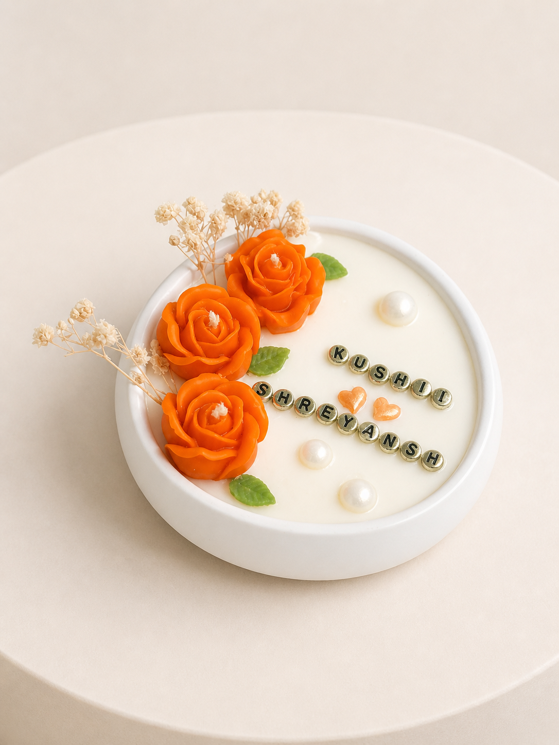 Custom Name Rose Candle