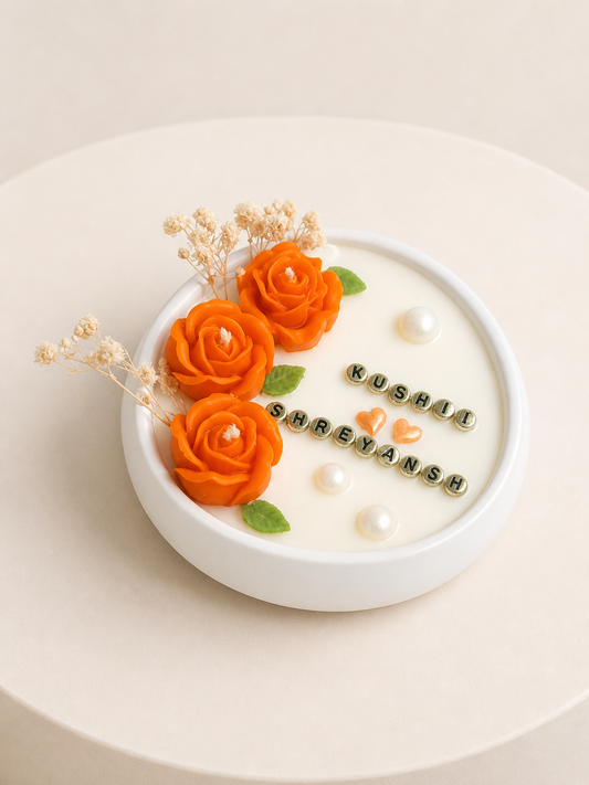 Custom Name Rose Candle