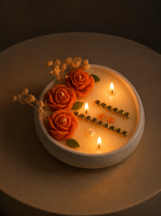Custom Name Rose Candle