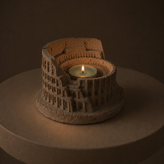 Colosseum Concrete Teal Light Candle Holder