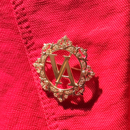 Customized Initial Silver Brooch