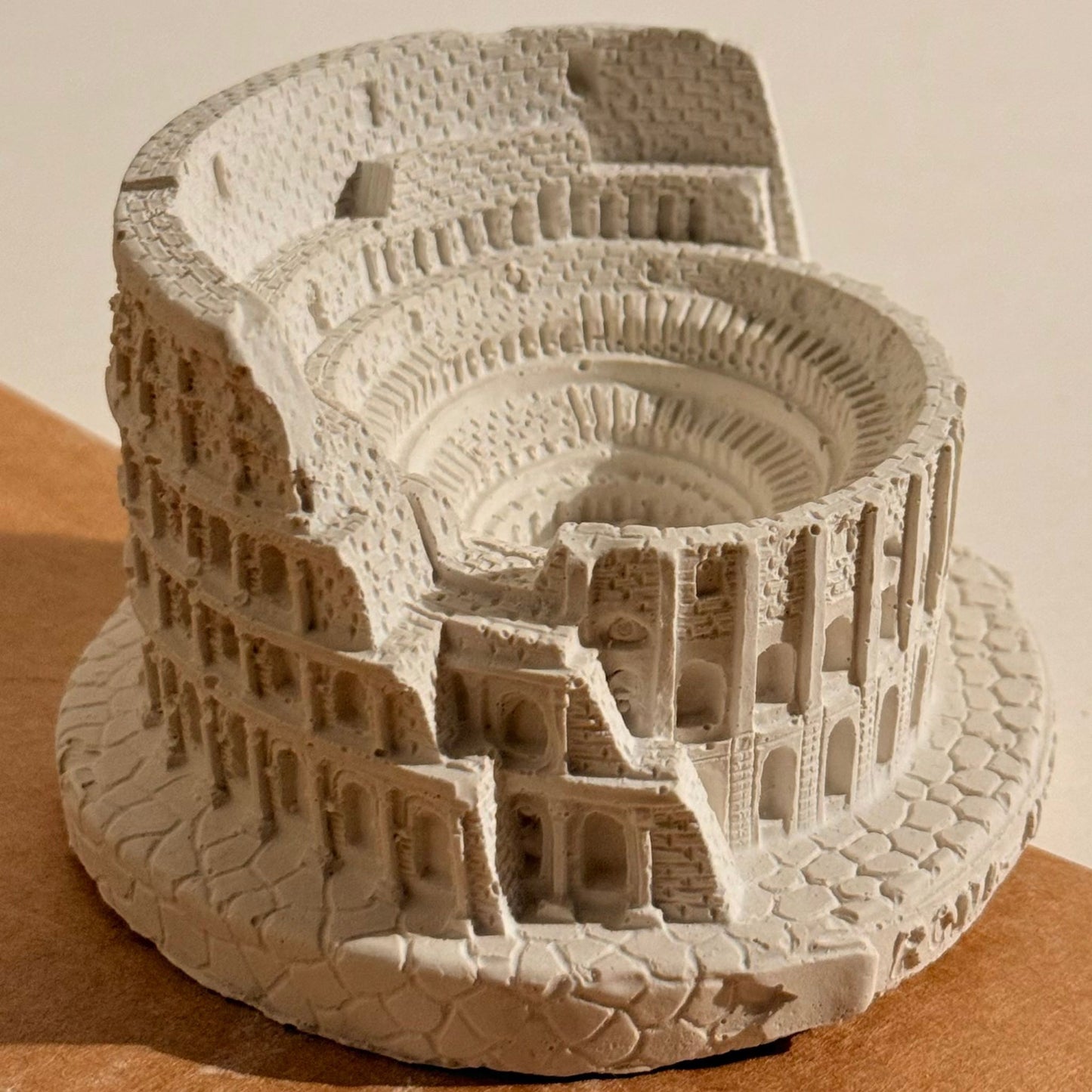 Colosseum Concrete Teal Light Candle Holder