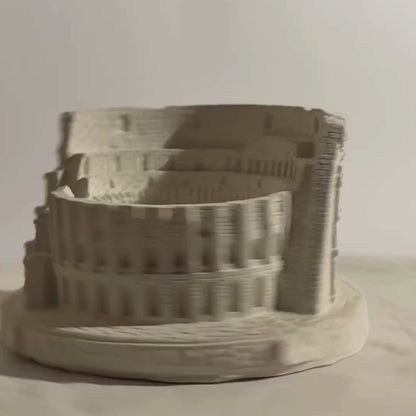 Colosseum Concrete Teal Light Candle Holder