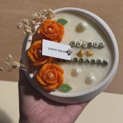 Custom Name Rose Candle
