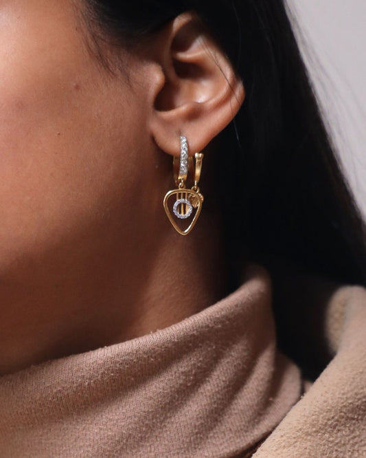 Music Guitar Pick Hoop Earrings